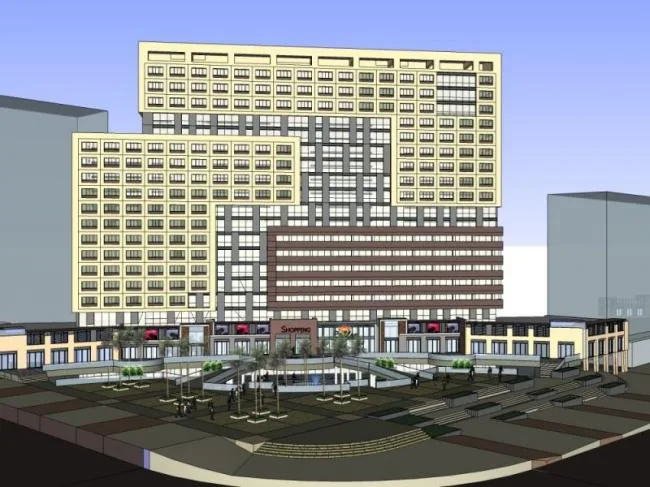 Sketchup Complex Model | Multi story Commercial Complex, Residential, Modern Style