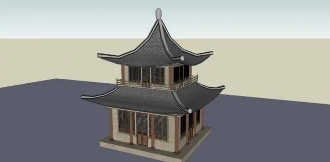 Sketchup Sketch Model | Pavilion, Chinese Style, Sketch