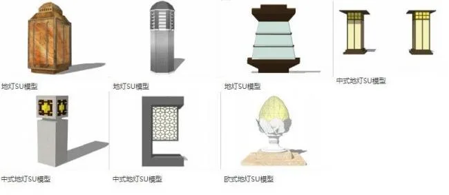 SketchUp Material Models: Landscape and Floor Lighting Components