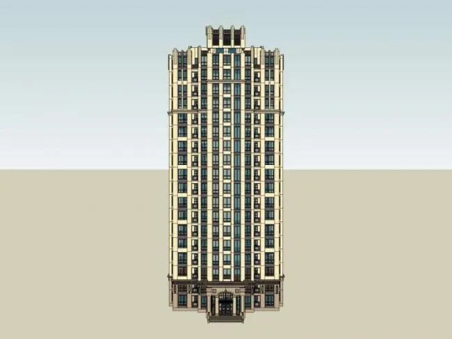 Sketchup Residential Model | High rise Residential Buildings, Residential Buildings, Classical Style