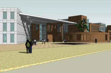 Modern Multi-Story High School Campus Design in SketchUp-BIM WORLD