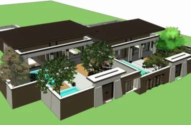 Classical Stacked Villa Courtyard Model in SketchUp-BIM WORLD