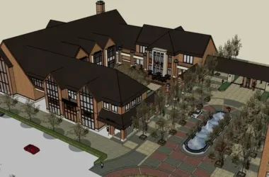 SketchUp Business Model: Multi-Story Commercial Building in Oak Bay, Classical Style-BIM WORLD