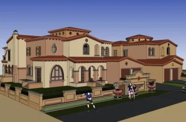 Classical Twin Villa Model in SketchUp-BIM WORLD