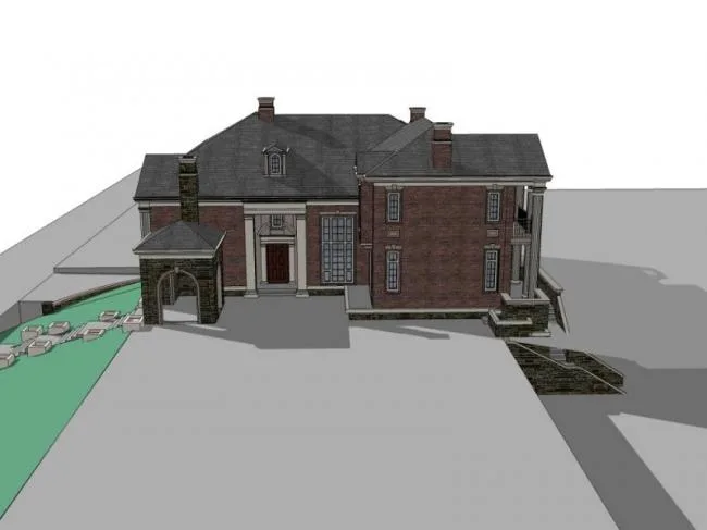 Sketchup Villa Model | Single Family Villa, Classical Style