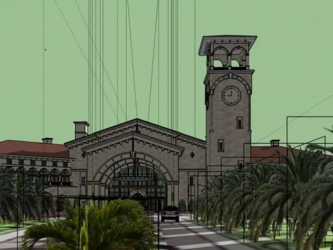 Sketchup Business Model | Multi story Commercial Club, Classical Style