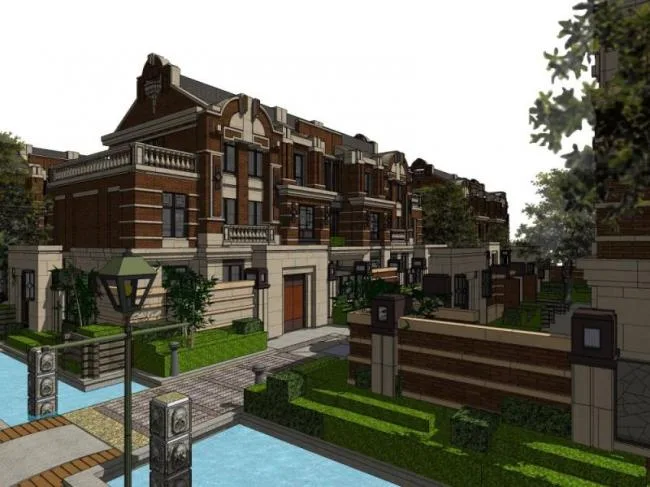 Sketchup Villa Model | Multi row Villa, European Style