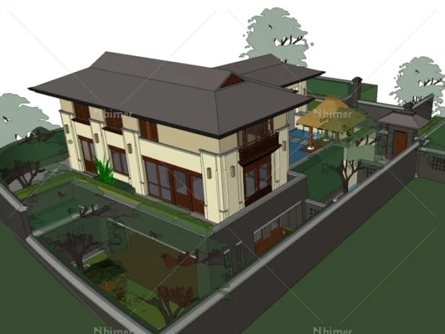 Sketchup Villa Model | Solo Villa, Vanke, Chinese Style