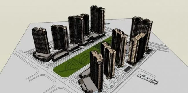 Sketchup Residential Model | High rise Residential, Adik Style, Classical Style