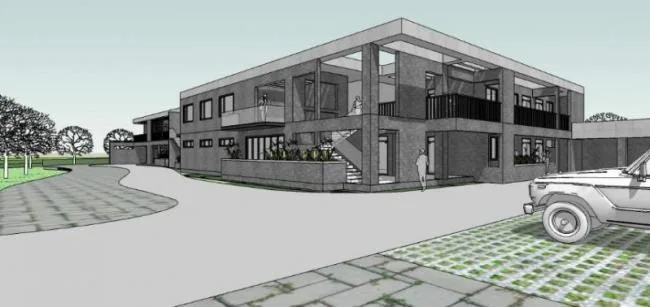 SketchUp Cultural Model: Modern Multi-Story Activity and Cultural Center