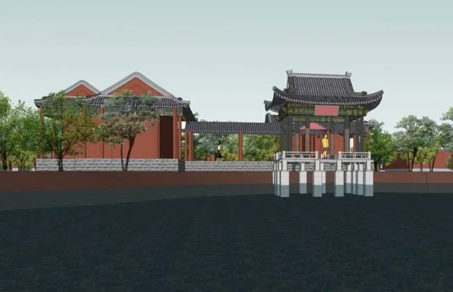 SketchUp Landscape Model Featuring a Traditional Chinese Garden with Bridge, Tower, Pavilion, and Ancient Architecture