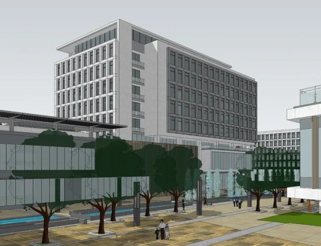 Sketchup Office Model | Multi story High rise Mixed Office Building Complex, Enterprise Creative Park, Modern Style