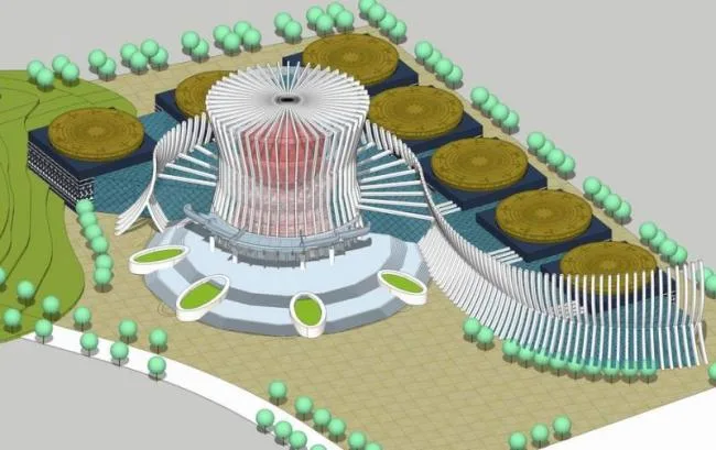 Sketchup Cultural Model | Multi story Guangxi Characteristic Bronze Drum Museum, Exhibition Hall, Exhibition Center, Cultural Architecture, Modern Style