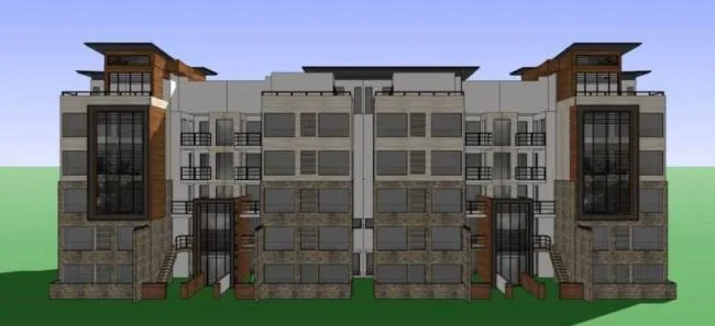 Sketchup Residential Model | Multi story, modern style townhouse