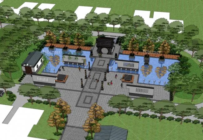 Sketchup Landscape Model | Residential Landscape, Residential Landscape, Chinese Style