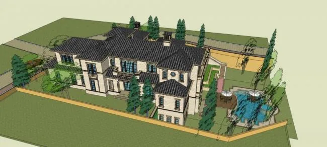 Sketchup Villa Model | Solo Villa, European, Classical Style