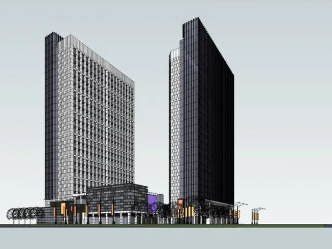Sketchup Complex Model | Super high-rise commercial complex, office, hotel, modern style