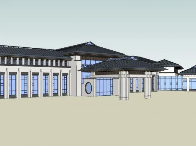 Sketchup Hotel Model | Multi story Hotel, Chinese Style