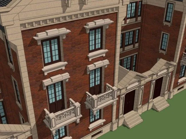 Sketchup Villa Model | Multi row Villa, European Classical Style