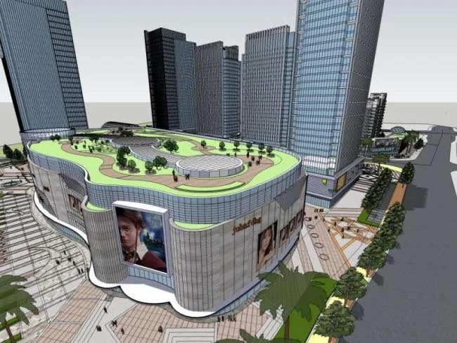Sketchup Business Model | High rise office buildings, shopping centers, commercial spaces, complexes, modern style