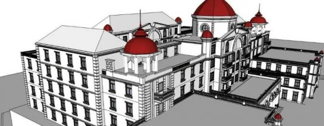 Sketchup Hotel Model | Multi story Hotel, Classical Style