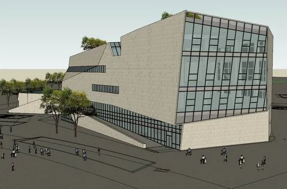 Sketchup Cultural Model | Multi story Exhibition Hall, Cultural Architecture, Modern Style