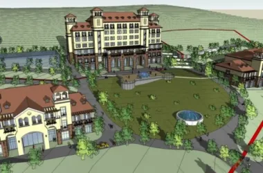 SketchUp Multi-Story Hotel Model in Mediterranean Classical Style-BIM WORLD