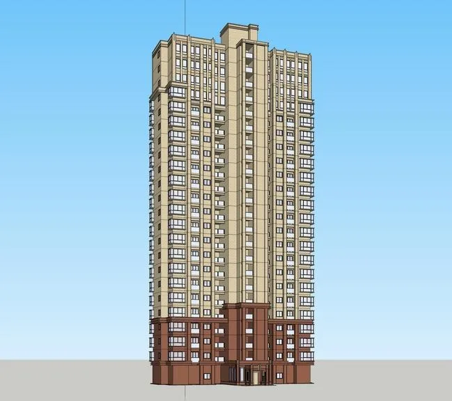 SketchUp Residential Models: High-Rise Neoclassical Apartment Buildings