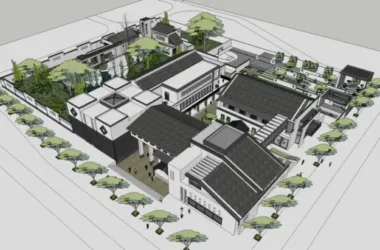 SketchUp Hotel Model: New Chinese Style Resort Center Inspired by Huizhou Architecture-BIM WORLD