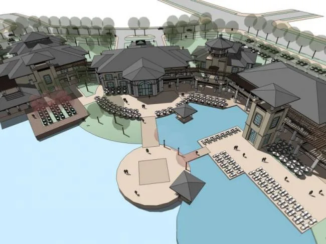 SketchUp Business Model: Modern Low-Rise Mountain Club Design