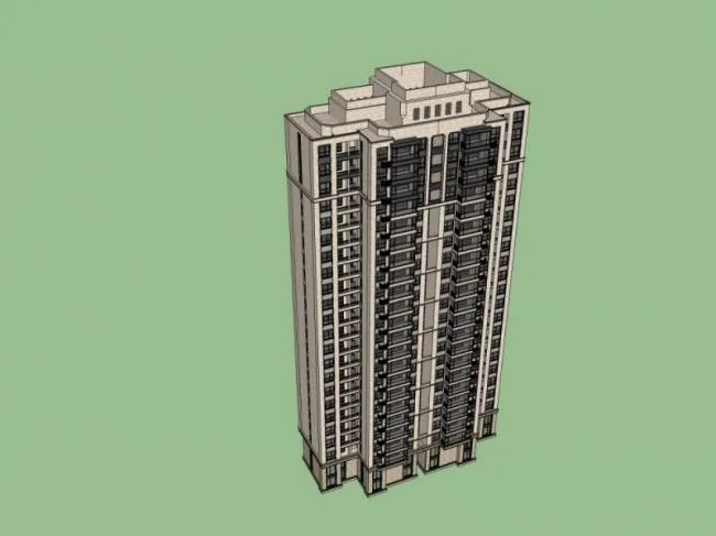 Sketchup Residential Model | High rise Residential Buildings, Residential Buildings, Neoclassical Style