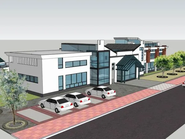 SketchUp Business Model: Modern Multi-Story Entertainment Club and Commercial Space