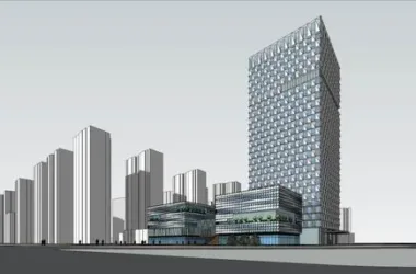 Modern Multi-Story Community Center with Ground Floor Commercial Space | SketchUp Office Model-BIM WORLD