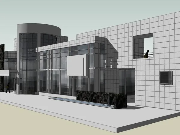 Sketchup Business Model | Multi story Sales Office, Residential, Modern Style
