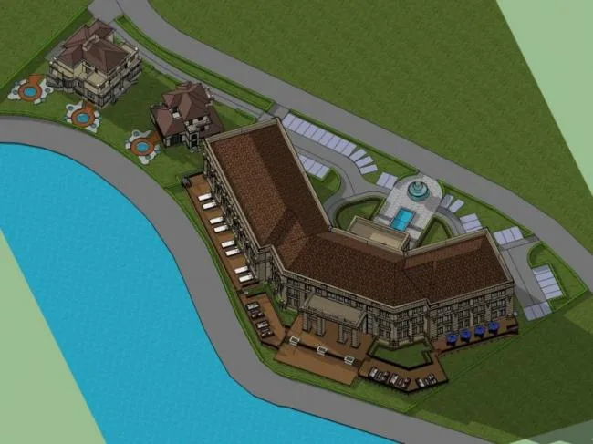 Sketchup Business Model | Multi story Clubhouse, Classical Style