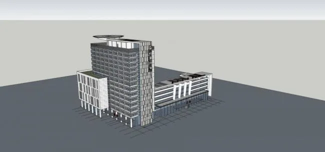 Sketchup Hospital Model | Multi story High rise Hybrid, Hospital, Outpatient Building, Modern Style, Medical Architecture