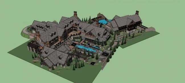 Sketchup Hotel Model | Multi story Resort Hotel, British, Castle style, Star rated Hotel, Classical Style