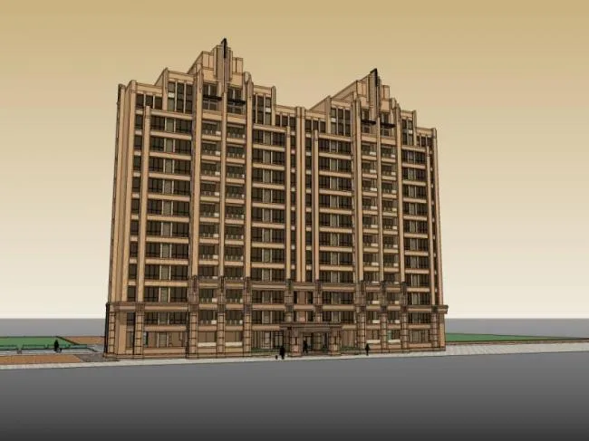 Sketchup Residential Model | High rise Residential Buildings, Classical Style
