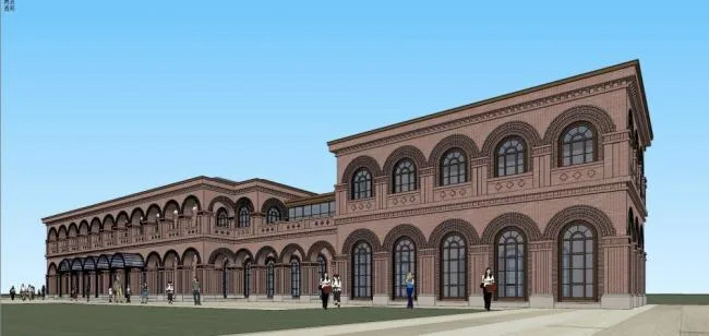 Sketchup Business Model | Multi story Sales Office, Commercial Building, Classical Style