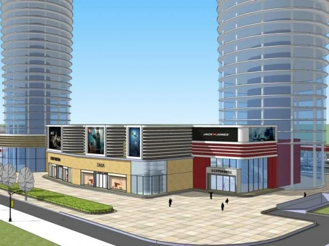Sketchup Complex Model | Multi story Commercial Complex, Office, Hotel, Modern Style