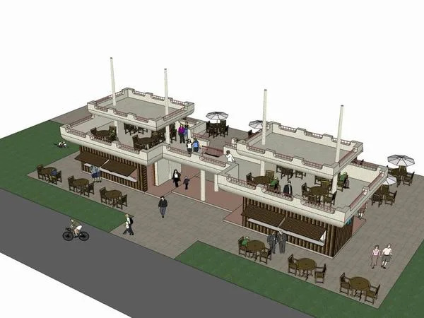 Sketchup Business Model | Multi story Boathouse for Sale, Commercial, Modern Style