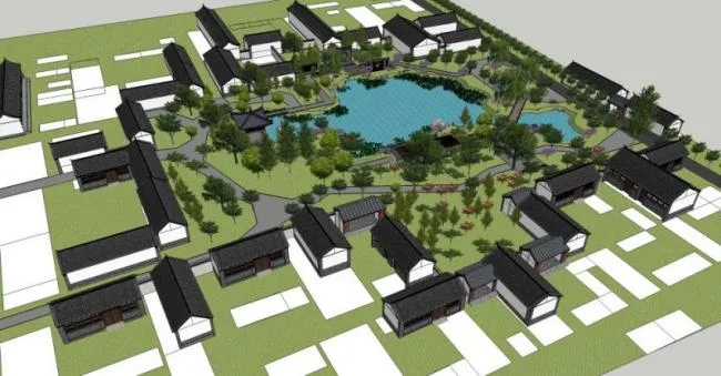 Sketchup Landscape Model | Chinese Garden, Landscape Architecture, Chinese Style