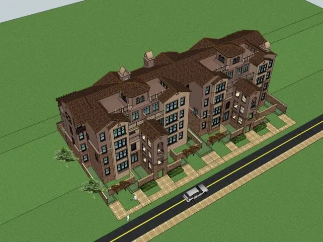 Sketchup Residential Model | Multi story Residential Complex, Classical Style