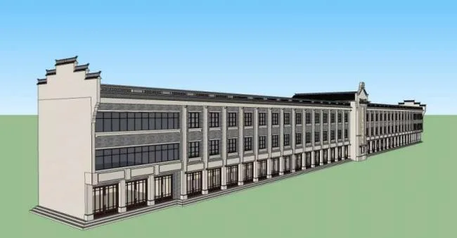 Sketchup Business Model | Commercial Street Architecture, Classical Style