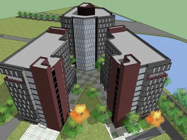 Sketchup Office Model | High rise Office Building, Modern Style