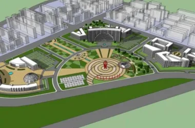 Modern Square Landscape Design in SketchUp-BIM WORLD