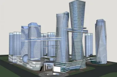 SketchUp Complex Model: Modern Super High-Rise Commercial, Office, and Hotel Tower-BIM WORLD