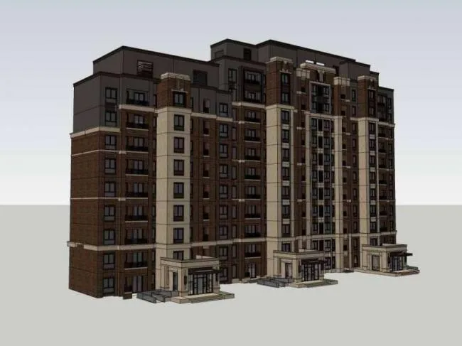 Sketchup Residential Model | High rise Residential Buildings, Western Classical Style