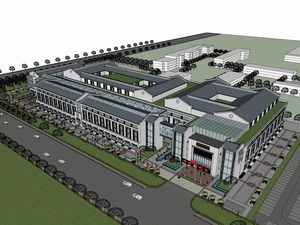 Sketchup Business Model | Multi story Shopping Mall, Commercial, Modern Chinese Style