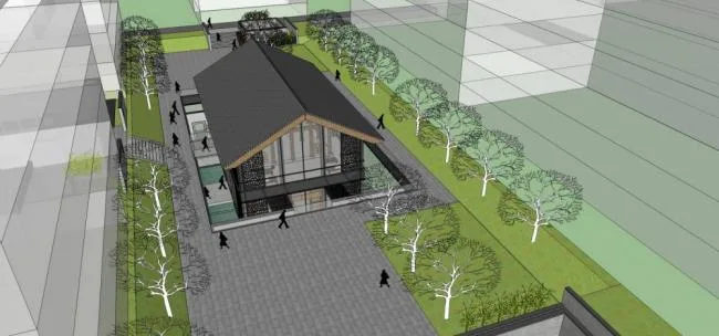 Sketchup Business Model | Multi-story Commercial Club, Chinese Style